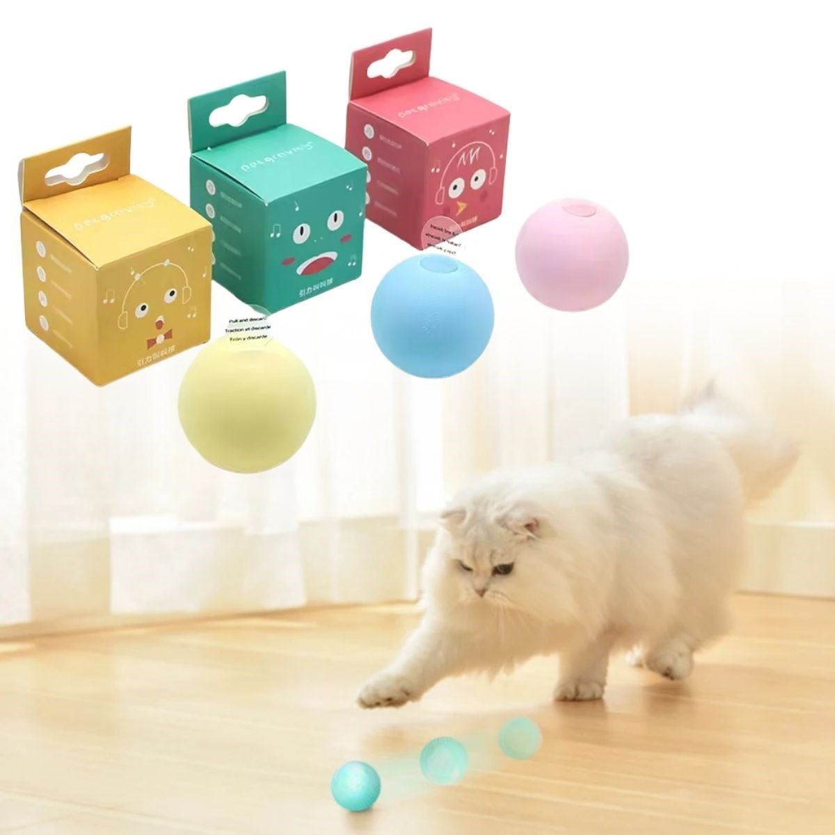 BUFFER® Titreşimli Yumuşak Kedi Köpek Oyun Topu