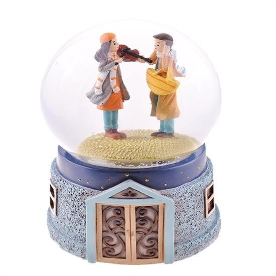 BUFFER® Romantik Aşıklar Dönen Kar Küresi Müzik Kutusu - Büyük (A)
