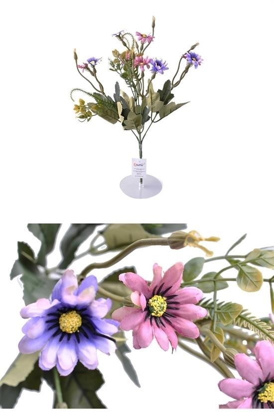 BUFFER® 5 Dallı 33 cm Papatya Demeti Pembe Mor-CK013PM