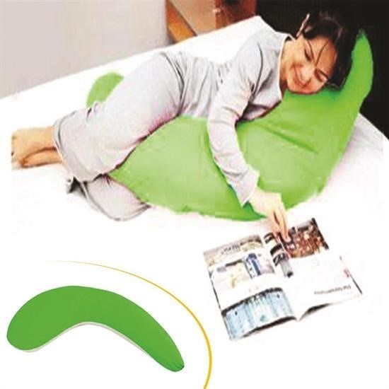 BUFFER® Yarım Boy Yeşil Renk Destekli Ergonomik Hamile ve Uyku Yastığı