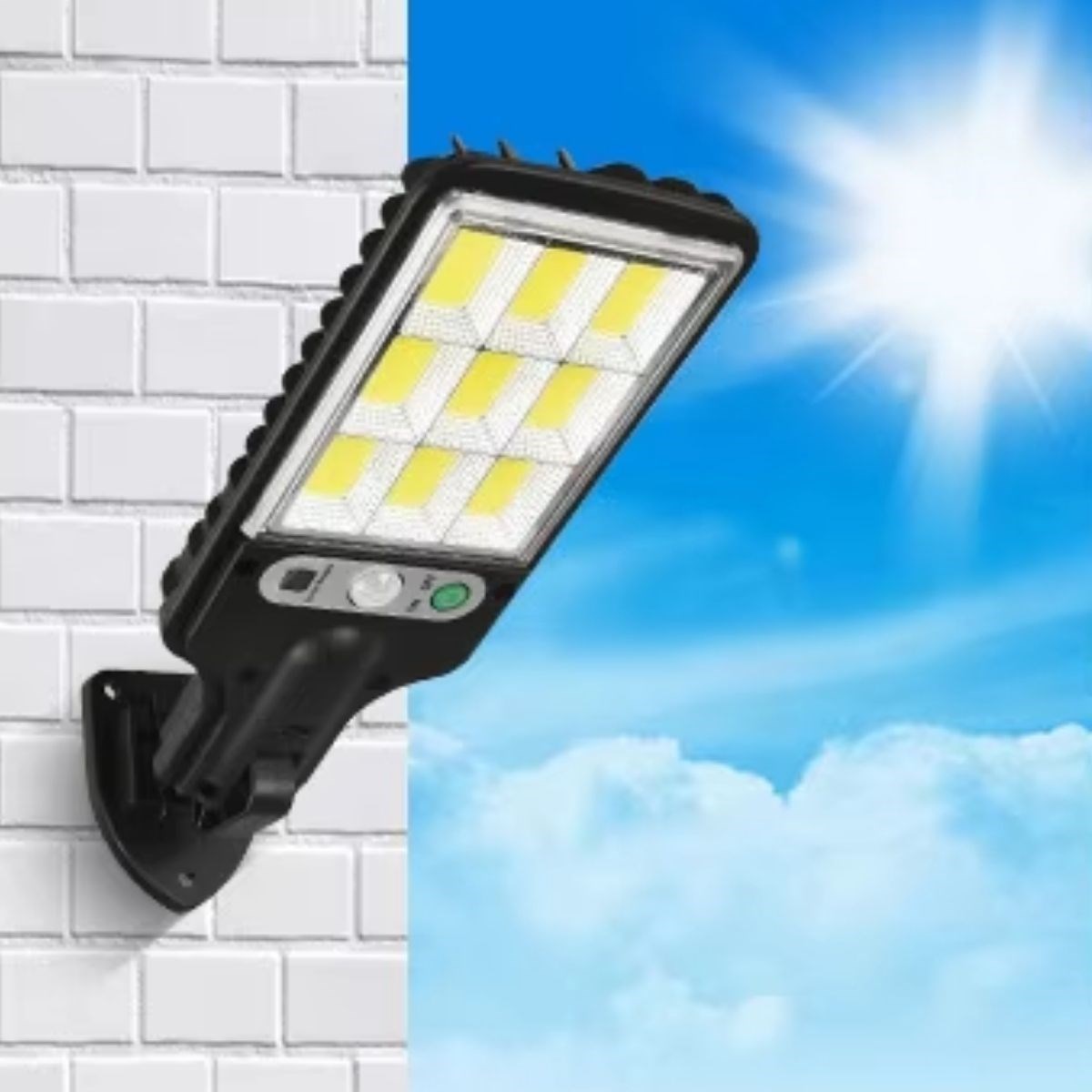3 Işık Modlu Solar Duvar LED Aydınlatma - Kumandalı Dış Mekan