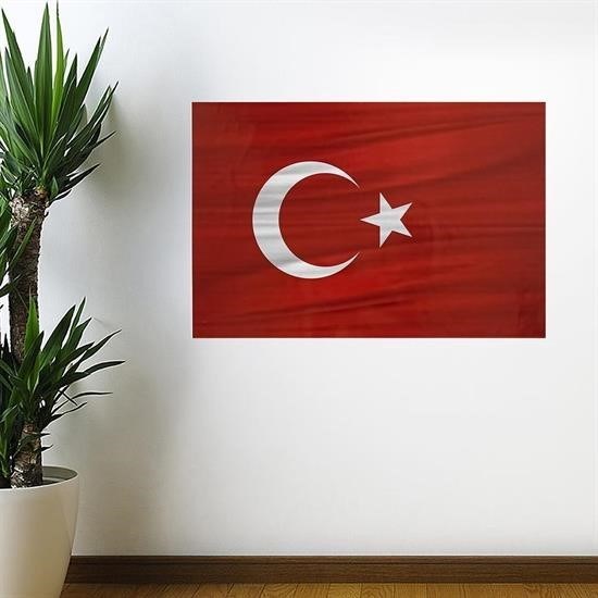 caselka® Dalgalanma Efektli Manyetik Duvar Stickerı Türk Bayrağı 75 x 50 cm