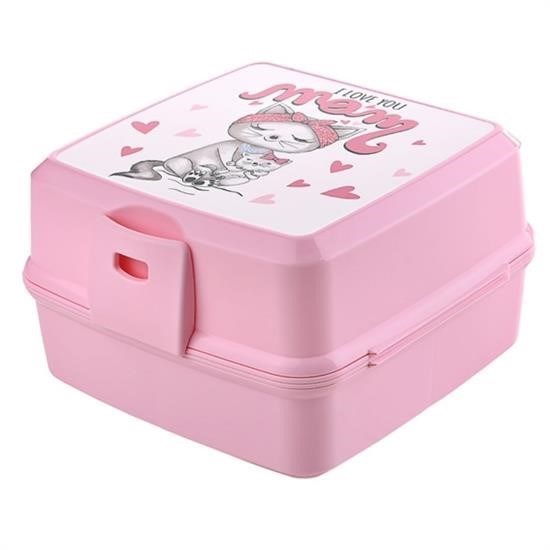 caselka® Kendiliğinden Kaşık Çatallı Beslenme Kutusu 4 Bölmeli Çocuk Beslenme Kabı Saklama Kutusu