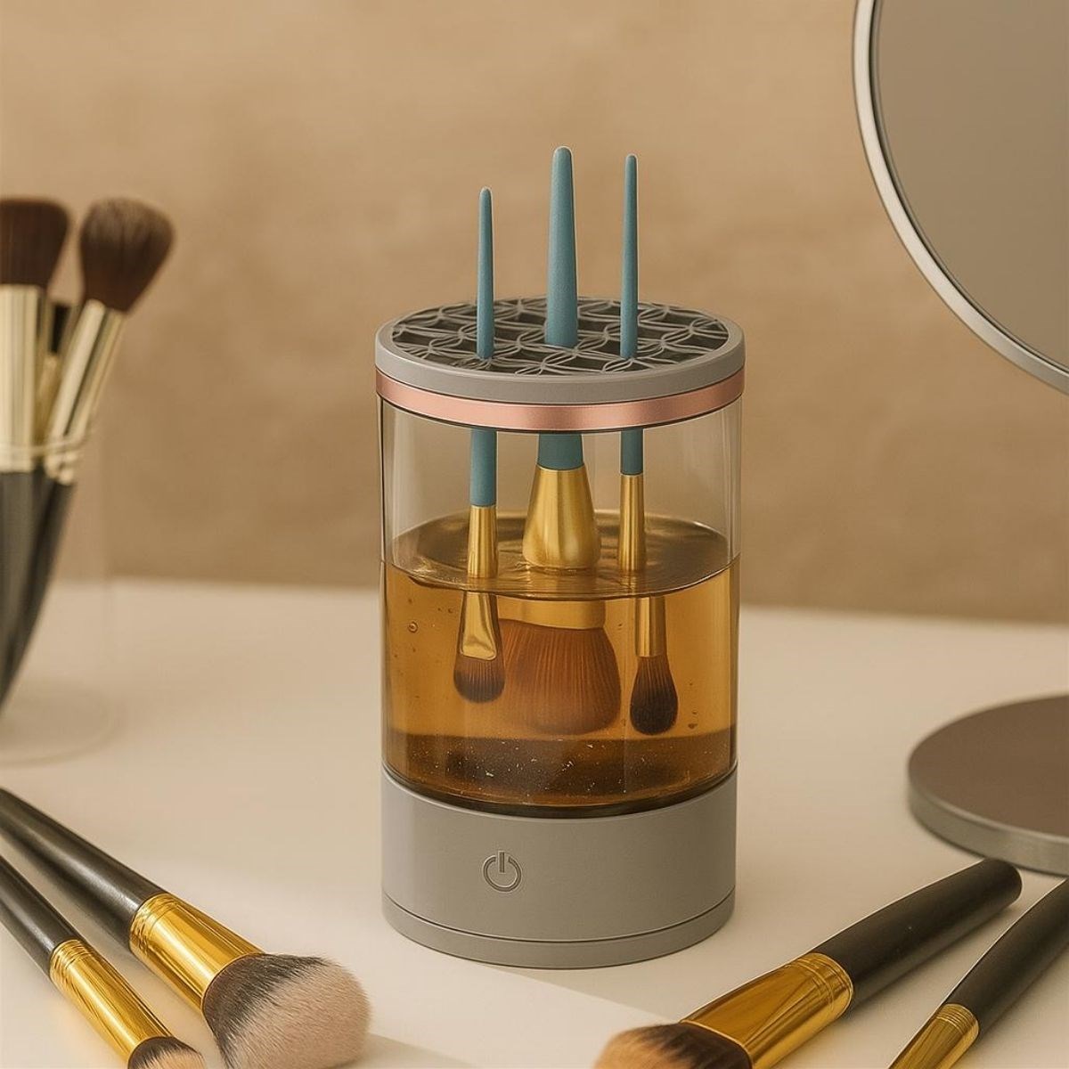 caselka® USB Şarjlı Makyaj Fırçası Temizleyici Aparat Hızlı Kurutmalı, Çok Yönlü Fırça Temizleyici