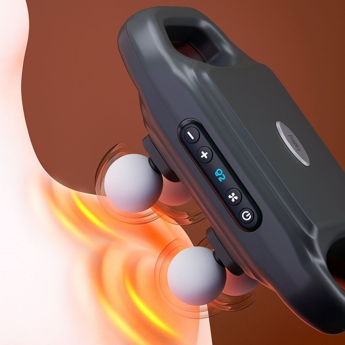 caselka®4 Başlıklı Masaj Tabancası – 12W Derin Doku & Kas Ağrısı Giderici, 20 Seviye & 6 Mod - Siyah