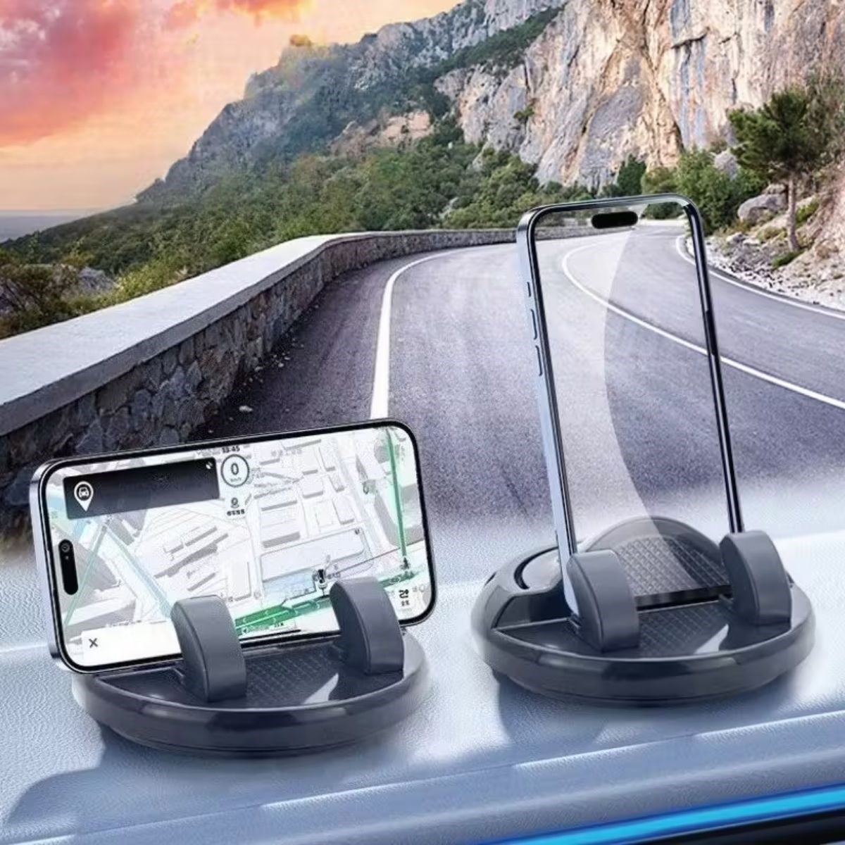 Ürün Gezgini® Numaratörlü Güçlü Yapışkanlı 360 Derece Dönebilen Su Geçirmez Araç İçi Telefon Tutucu Plastik Aparat