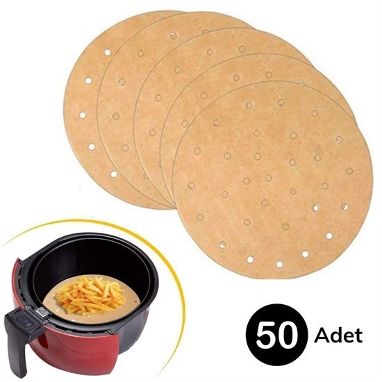 50 Pcs Air Fryer Cooking Paper Disposable Air Friter Non-Stick Oil Paper Perforated Model