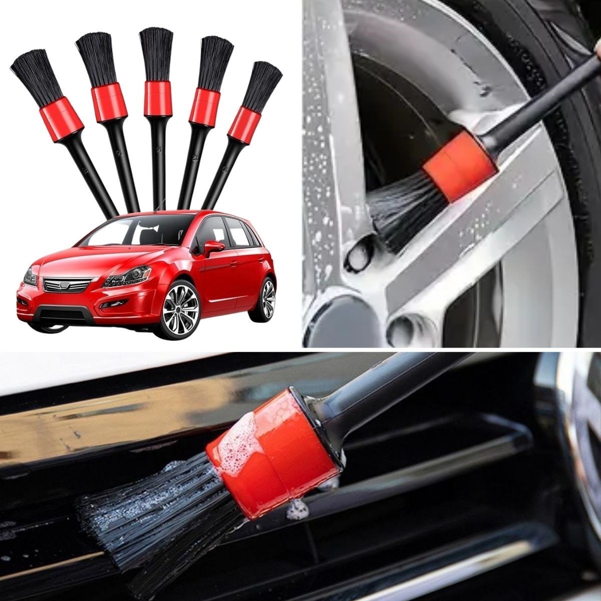 BUFFER® 5 Multipurpose Vehicle & External Surface Cleaning & Detailing Brush Set