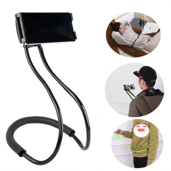 Ürün Gezgini® Boyuna Asılan Ergonomik 360 Derece Cep Telefonu Tutucu Stand