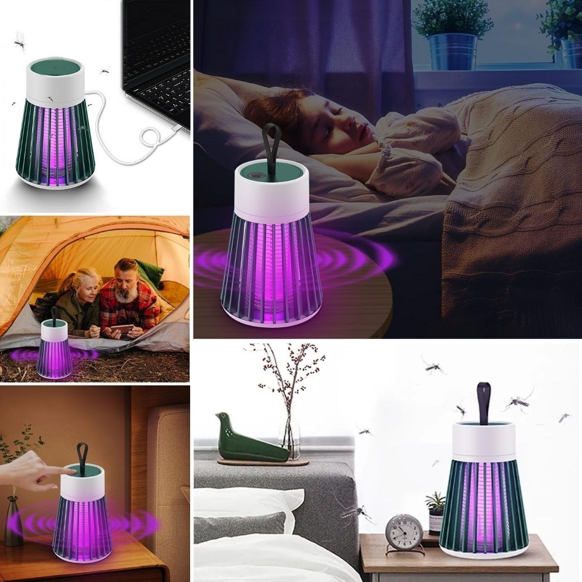 caselka® İç ve Dış Mekanlar İçin Şarjlı Sinek Öldürücü Sivrisinek Kovucu,UV Işıklı Sineksavar Taşınabilir Gece Lambası