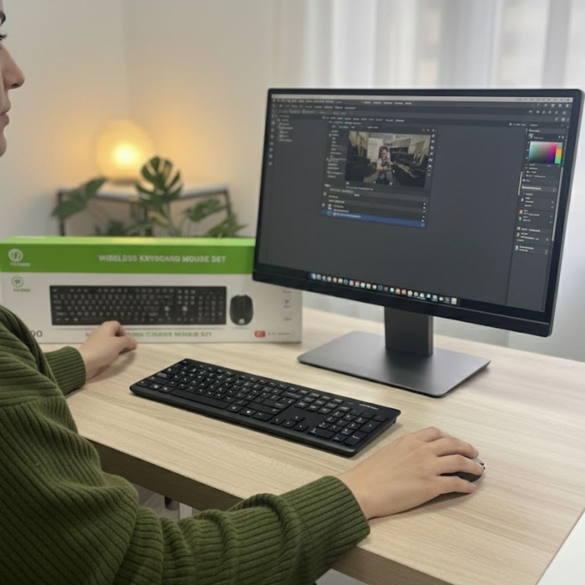 Ürün Gezgini® Kablosuz Q Klavye Mouse Seti Rahat Yazım, Sessiz Tuşlar, Ofis ve Ev Kullanımına Uygun Set YK7100