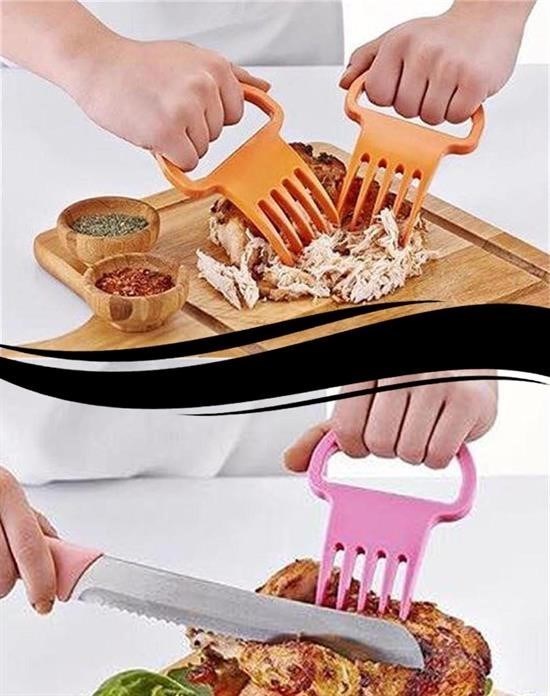 caselka® 2 Adet Ev Tipi Pişmiş Et Tavuk Kesme Bölme Parçalama Çatalı Seti