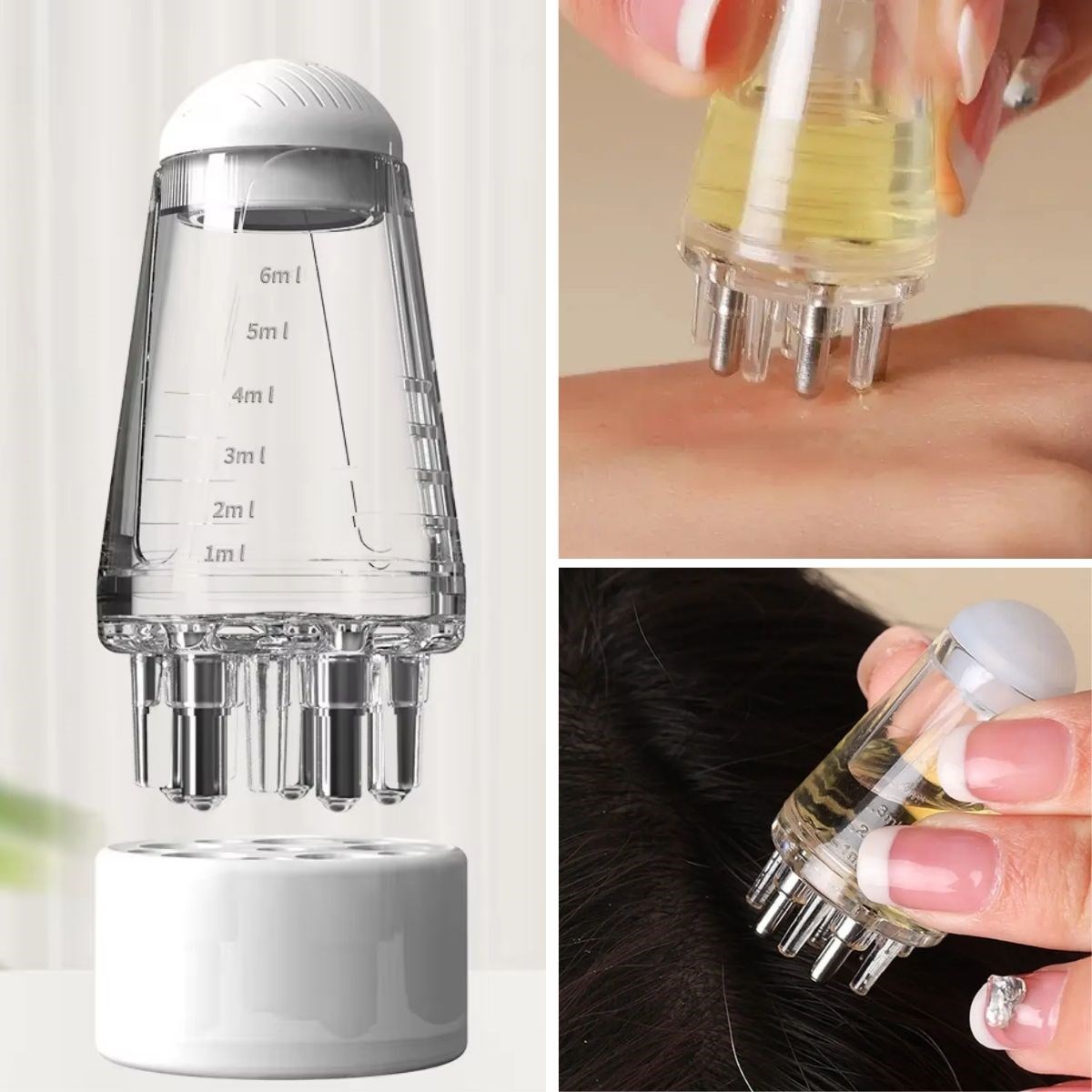 caselka® Mini Saç Derisi ve Cilt Bakım Serum Aplikatörü Saç Serum Şişesi