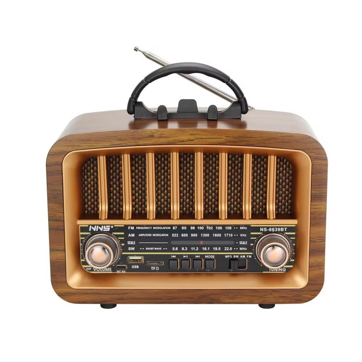 caselka® Taşınabilir USB İle Şarj Olabilen Klasik AM /FM/SW Transistör Retro Tipi Klasik Radyo