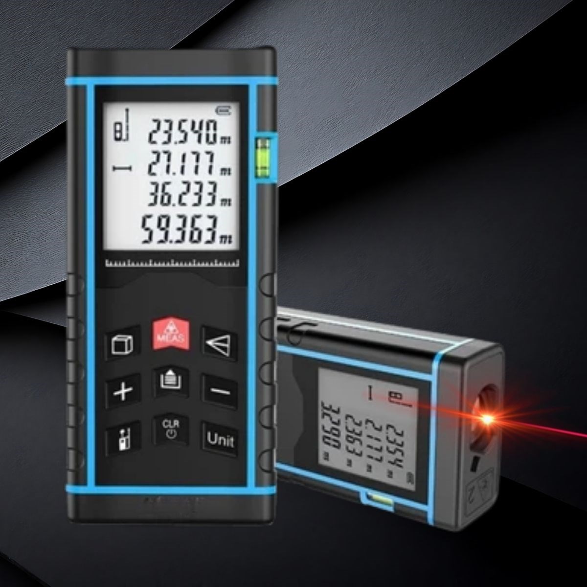 Ürün Gezgini® Profesyonel 40 Metre Dijital Lazer Metre Ölçüm Cihazı-LCD Ekranlı,Su Terazili,Pisagor Ölçüm Fonksiyonlu,20 Kayıt Hafızalı,Hassas Lazer Ö