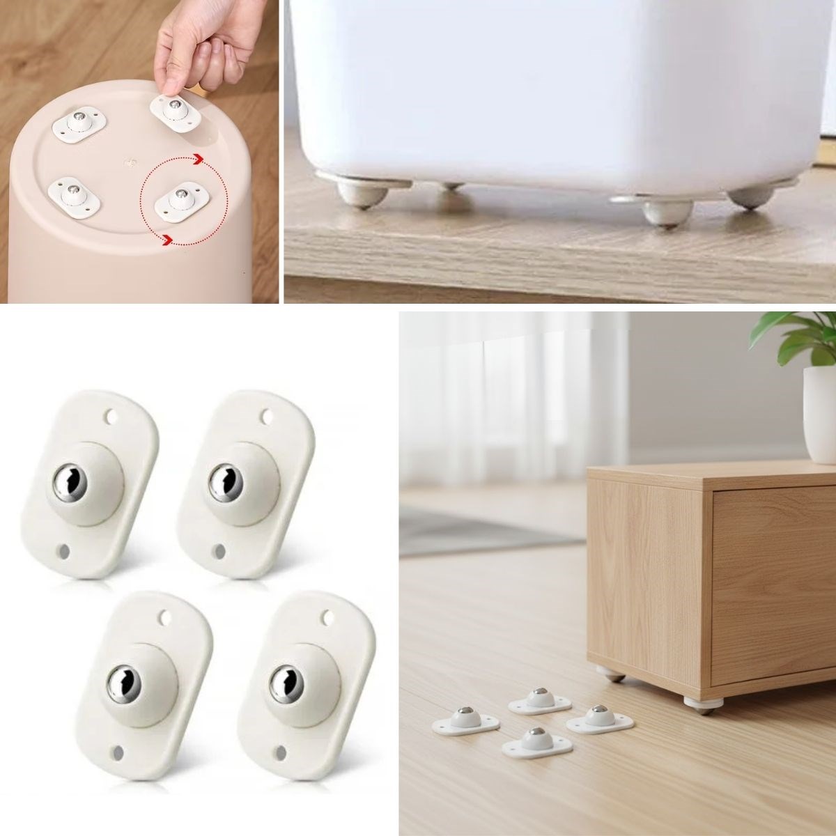 Ürün Gezgini® Beyaz Eşya ve Mobilya İçin 4’lü Tekerlekli Kaydırma Aparatı – Hafif ve Orta Ağırlıktaki Ürünler İçin Pratik Kaydırıcı Set