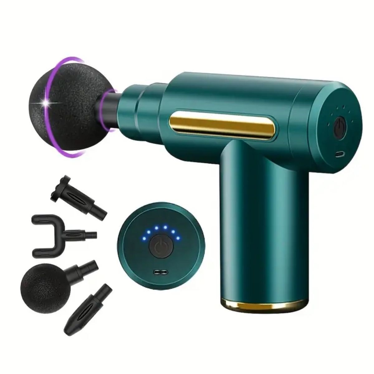 caselka® 4 Masaj Başlıklı Titreşim, Şarj Edilebilir Küçük Masaj Aleti,Masaj Tabancası