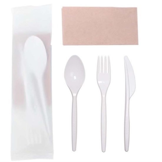 Compostable Set Çatal + Bıçak + Kaşık + Peçete - 39394