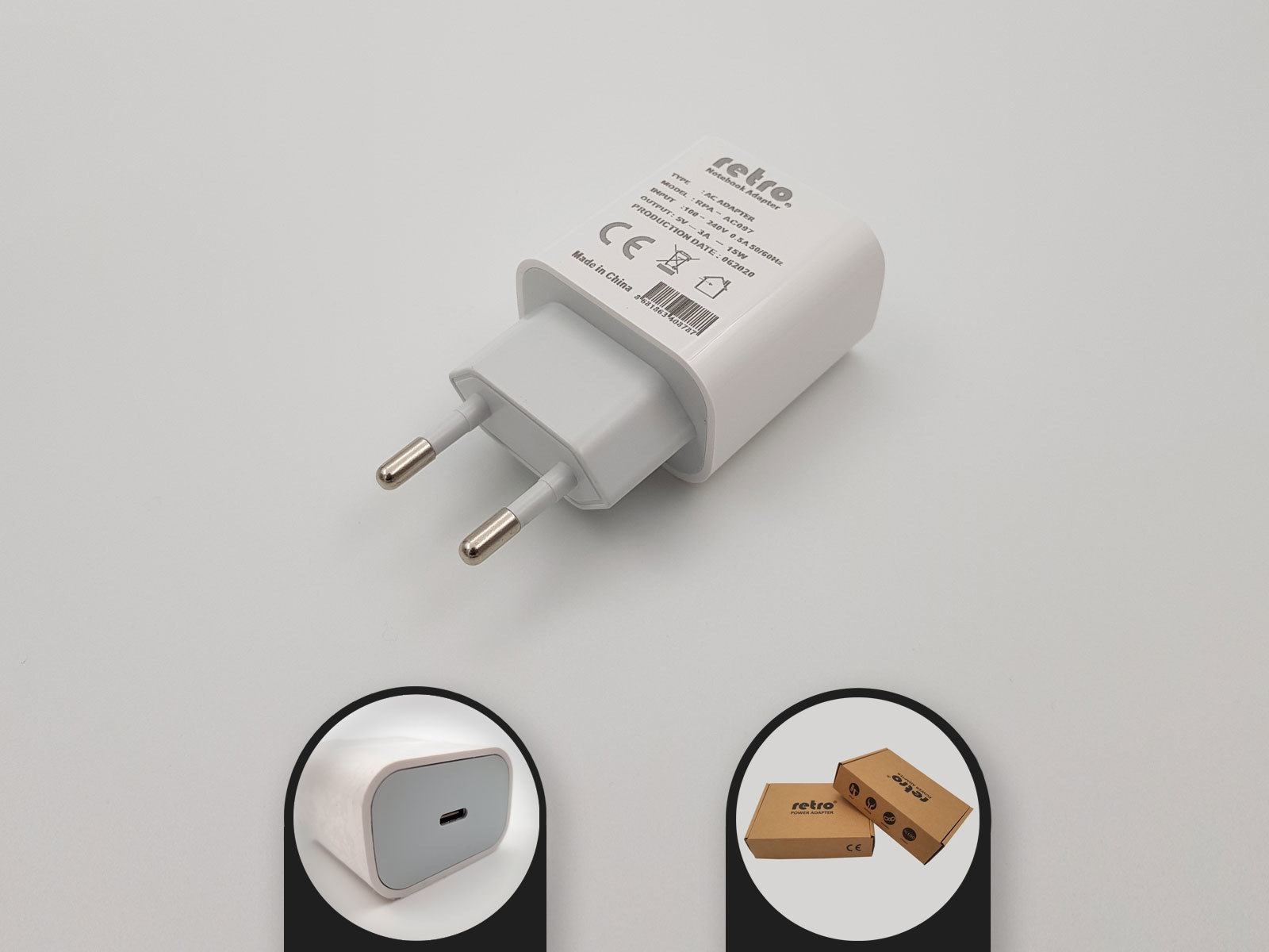 RETRO 5V 3A 15W USB-C (Type C) Hızlı Şarj Adaptörü — Start Teknoloji Ve Danışmanlık San. Tic. Ltd. Şti.