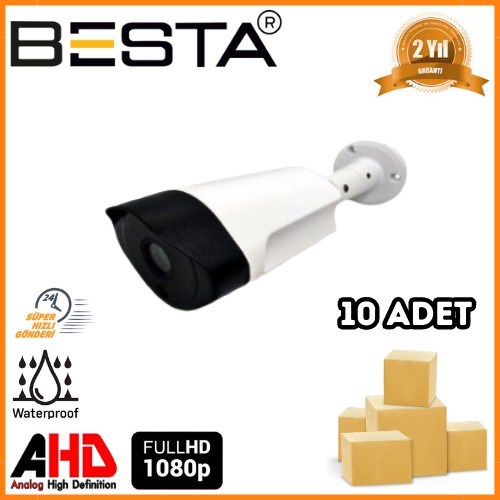 2 MP 1080P 6 ATOM LED Bullet AHD Güvenlik Kamerası 10 Adet Koli