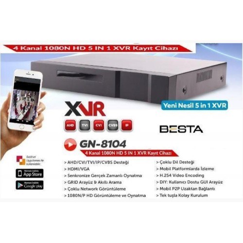 XVR 4 Kanal Kamera Kayıt Cihazı KD-8104S