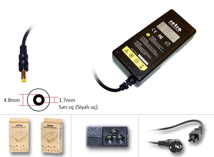 RETRO Hp Compaq 65W Sarı Uç Notebook Adaptör RNA-HC01 — Start Teknoloji Ve Danışmanlık San. Tic. Ltd. Şti.