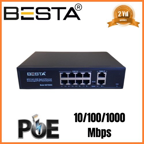 24 PORT GİGABİT POE SWİTCH 10/100/1000 Mbps BST2422G