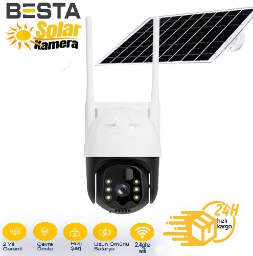 3 MP WİFİ SOLAR KABLOSUZ GÜVENLİK KAMERASI BS-2090