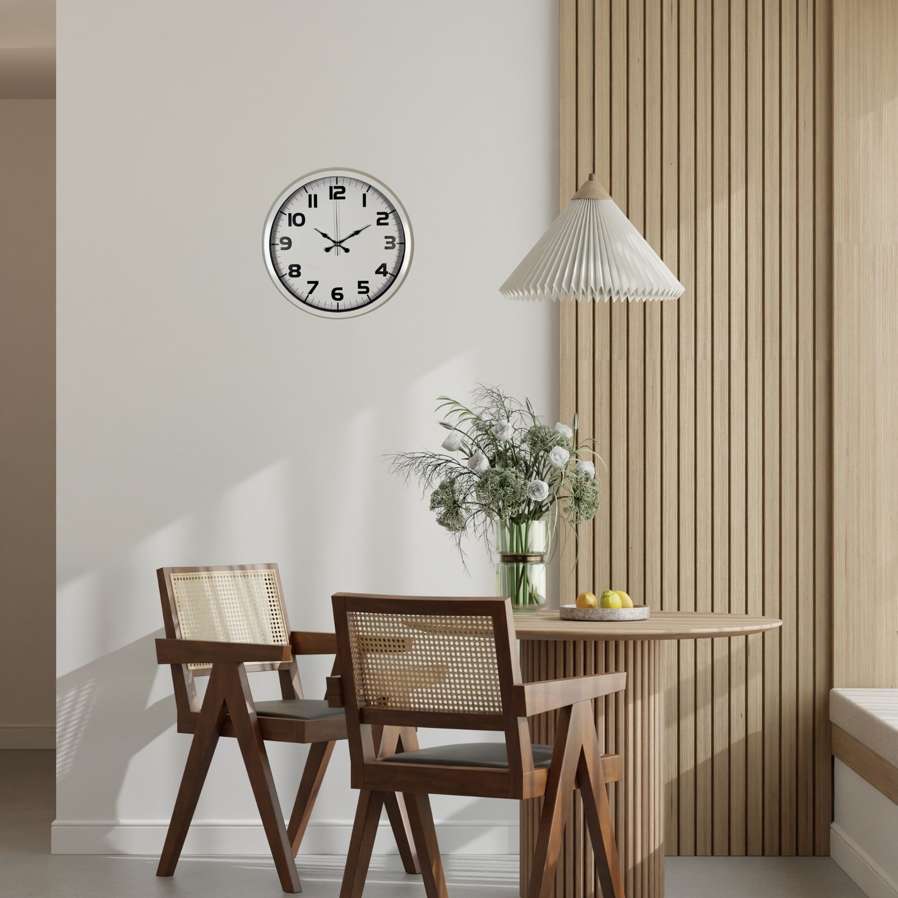 Sade Tasarım Beyaz 40 Cm Metal Duvar Saati — Platin duvar saatleri san.tic.ltd.şti.