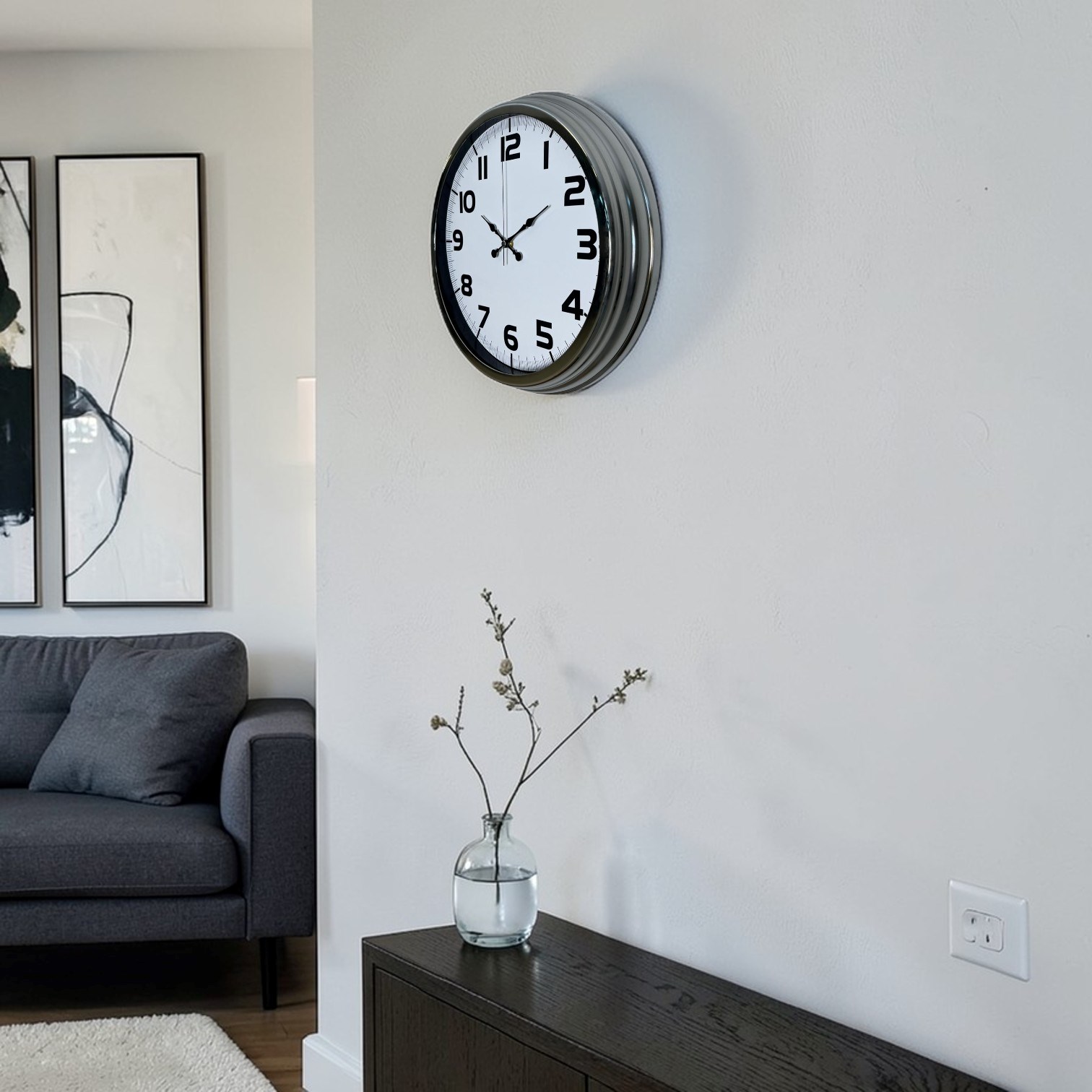 Krom Prime 40 Cm Metal Duvar Saati — Platin duvar saatleri san.tic.ltd.şti. — görsel 2