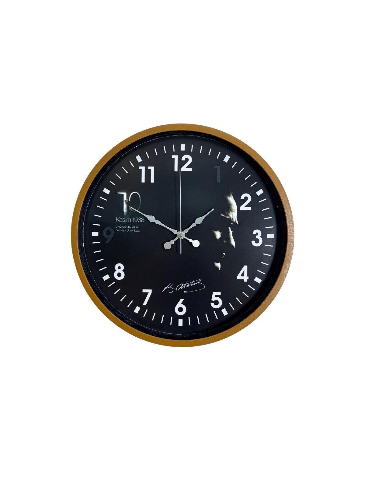 Kahverengi 36 Cm Atatürk İmzalı Dekoratif Duvar Saati — Platin duvar saatleri san.tic.ltd.şti. — görsel 3
