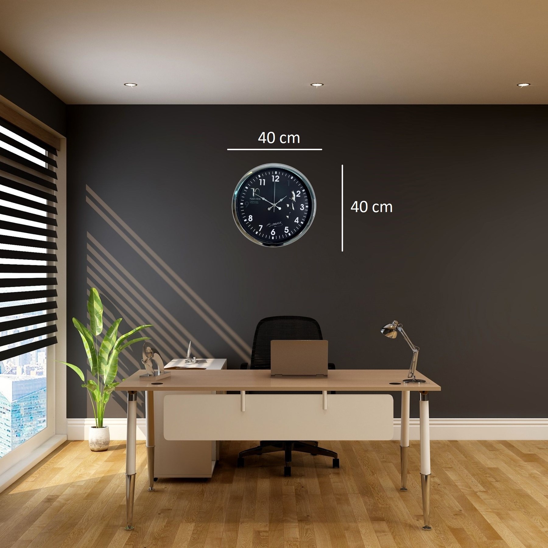 Silver Prestige Atatürk 40 Cm Metal Krom Duvar Saati — Platin duvar saatleri san.tic.ltd.şti. — görsel 4