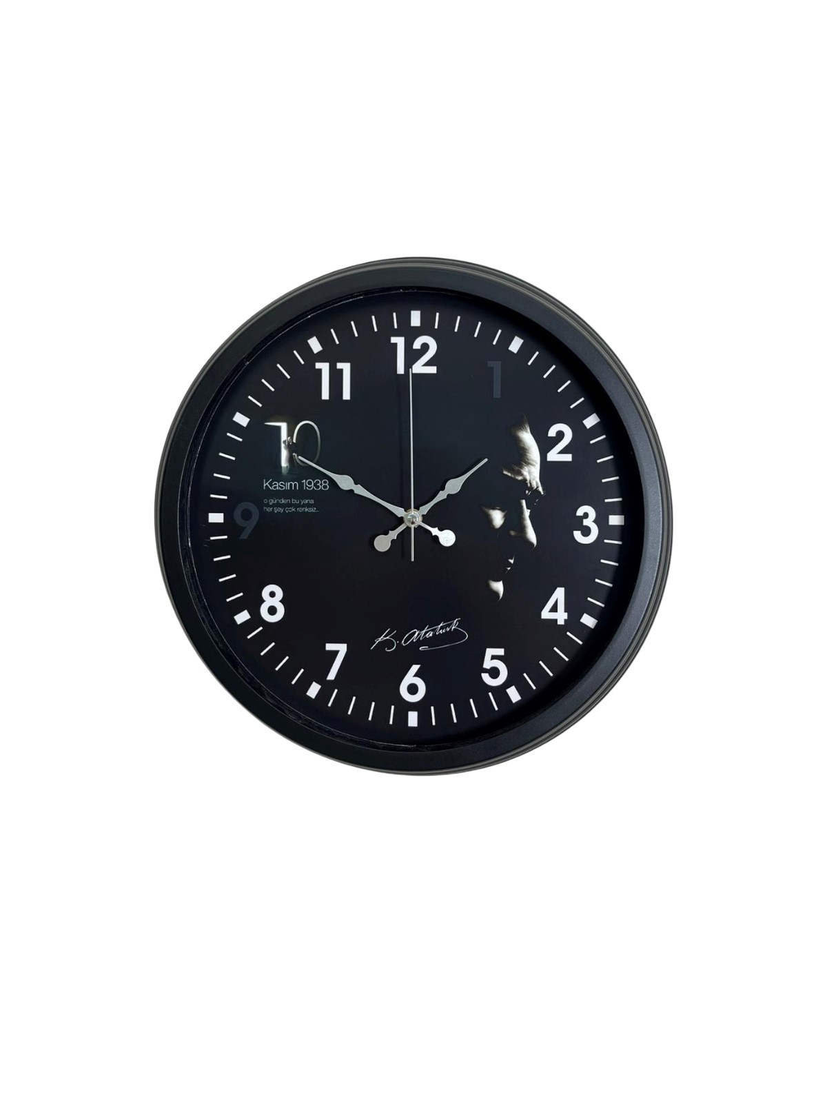 Siyah 40 Cm Metal Atatürk Seri Duvar Saati — Platin duvar saatleri san.tic.ltd.şti. — görsel 3