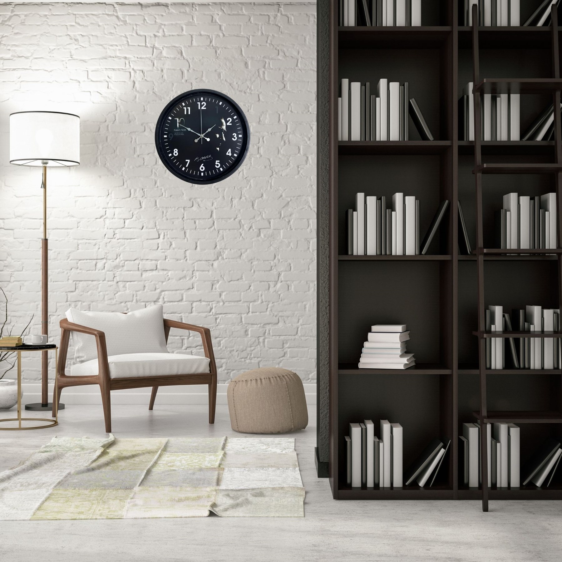 Atatürk Tasarımlı Siyah 36 Cm Premium Duvar Saati — Platin duvar saatleri san.tic.ltd.şti.