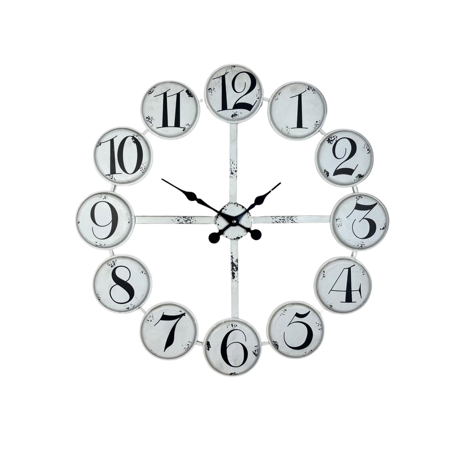 Rustik Beyaz 80 Cm Metal Duvar Saati — Platin duvar saatleri san.tic.ltd.şti. — görsel 3