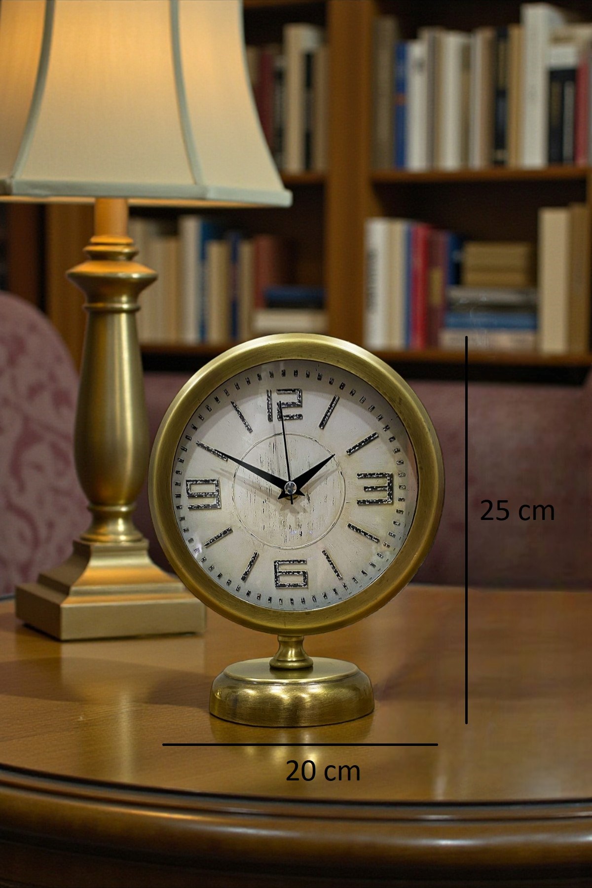 Premium Vintage 25 x 20 Cm Eskitme Metal Masa Saati — Platin duvar saatleri san.tic.ltd.şti. — görsel 5