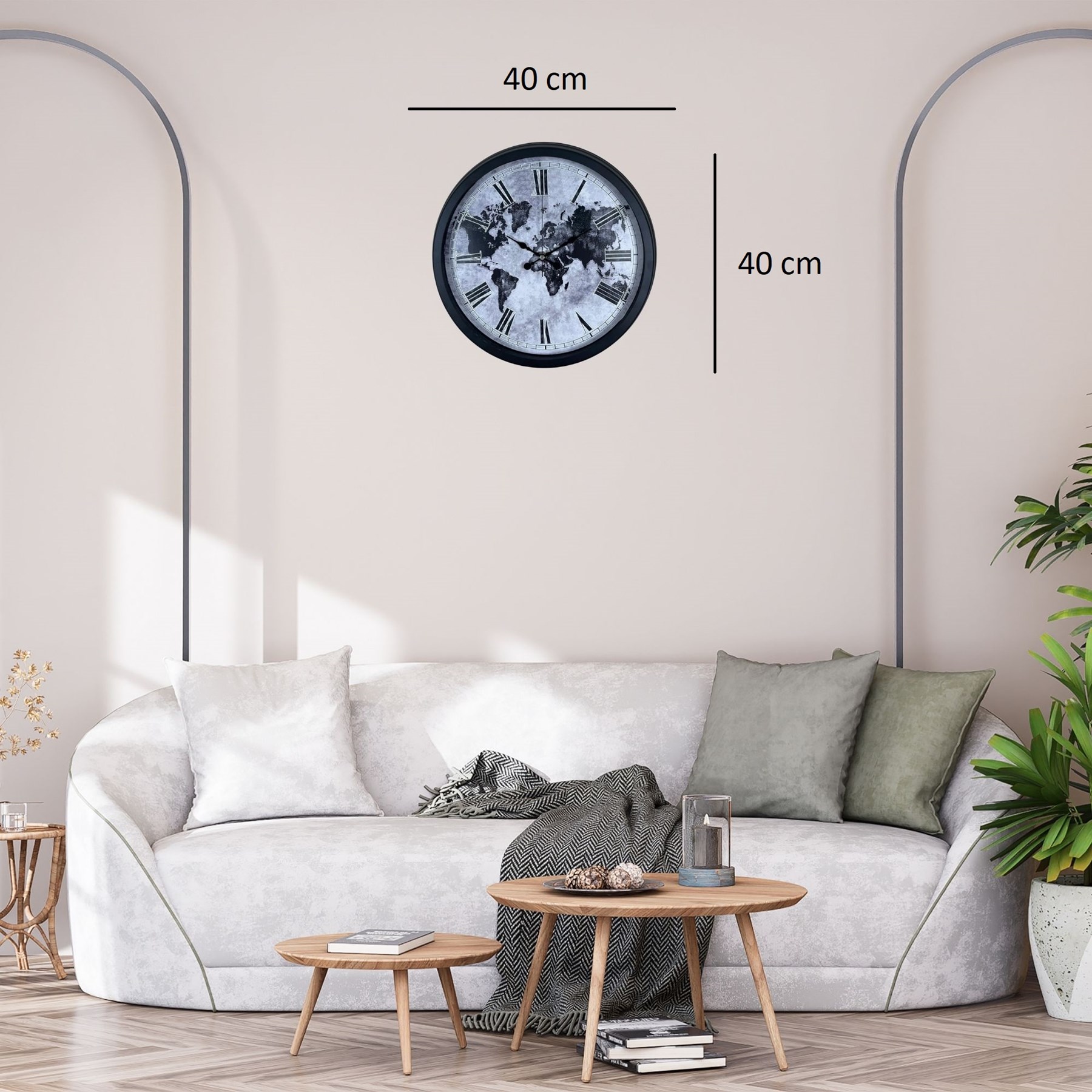 Worldline Black 40 Cm Metal Duvar Saati — Platin duvar saatleri san.tic.ltd.şti. — görsel 4