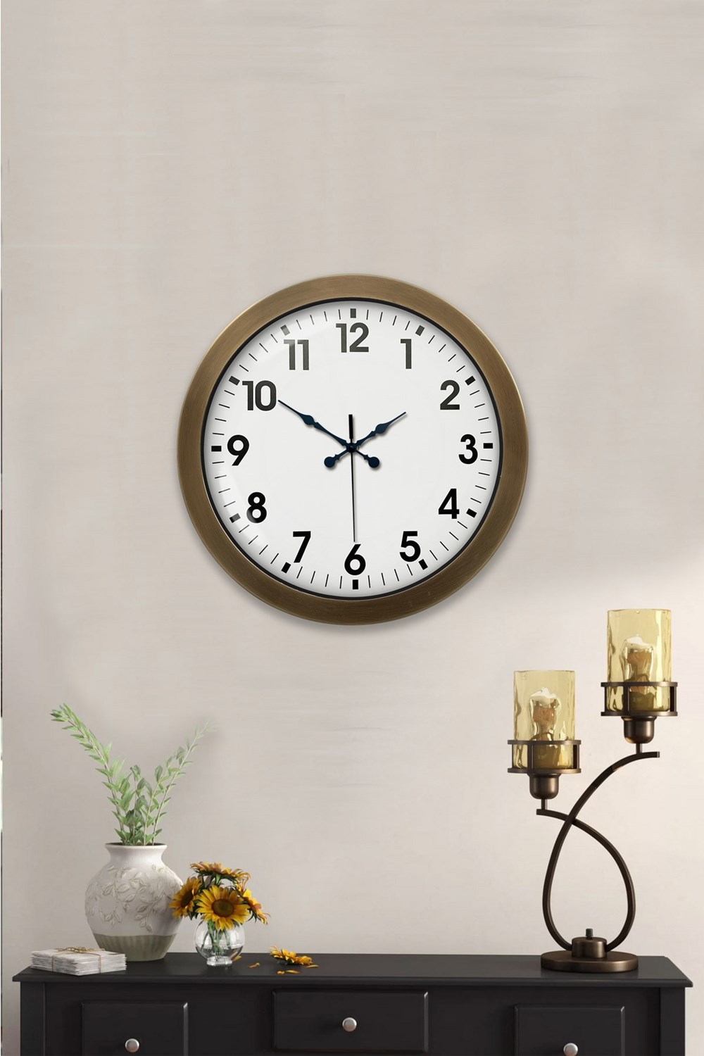 36 cm Eskitme Metal Standart Duvar Saati
