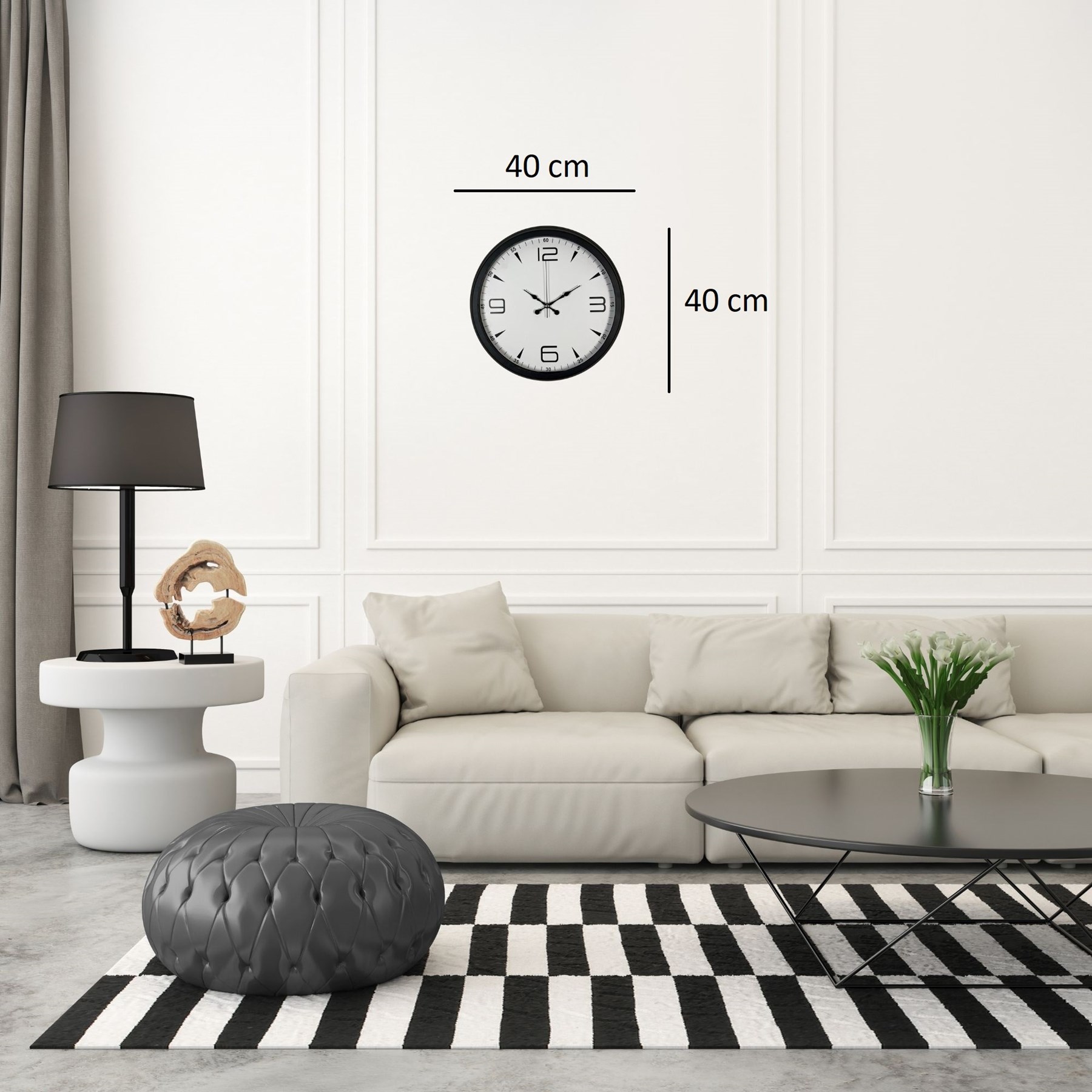 Precision Black 40 Cm Metal Duvar Saati — Platin duvar saatleri san.tic.ltd.şti. — görsel 4