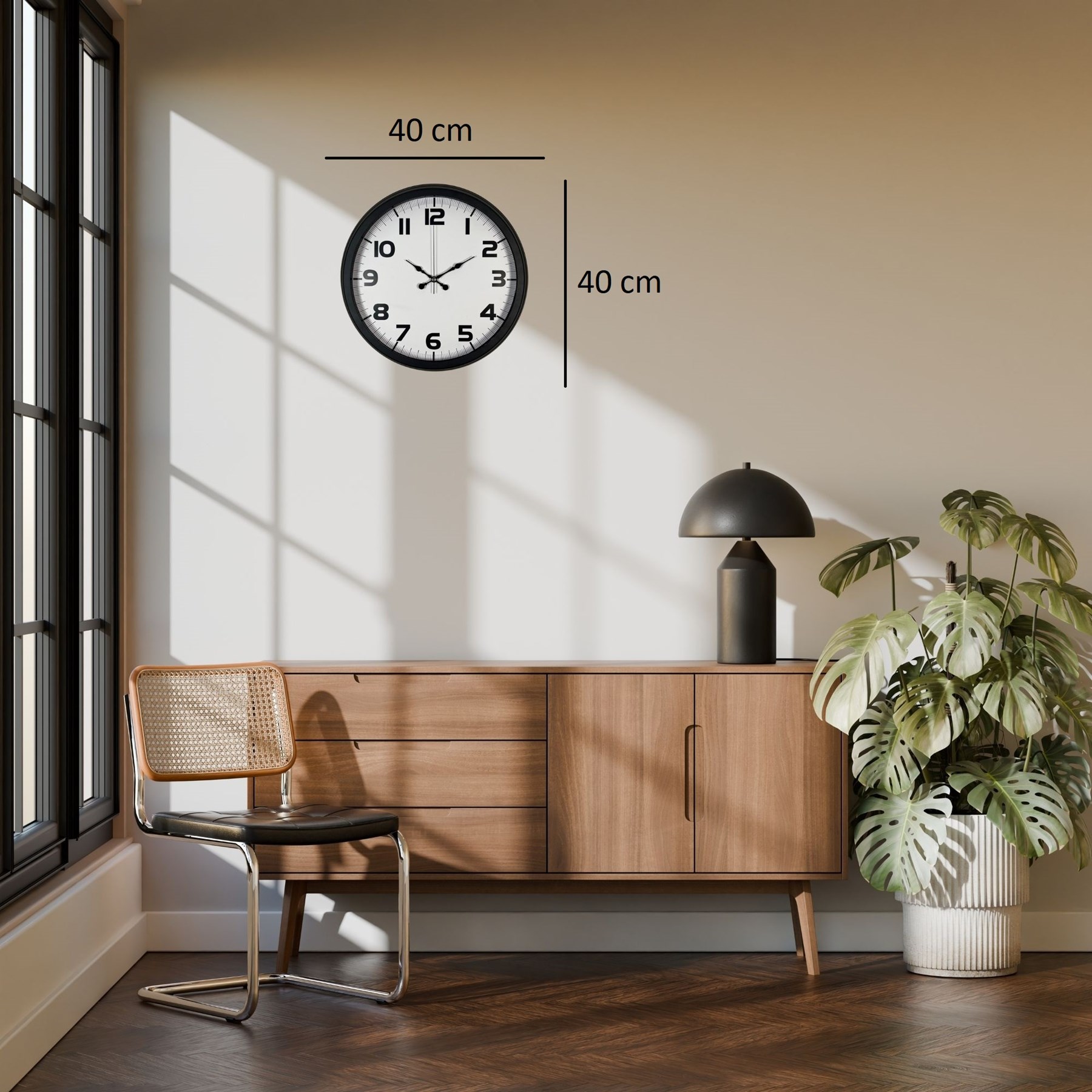 Black Simplex 40 Cm Metal Duvar Saati — Platin duvar saatleri san.tic.ltd.şti. — görsel 4