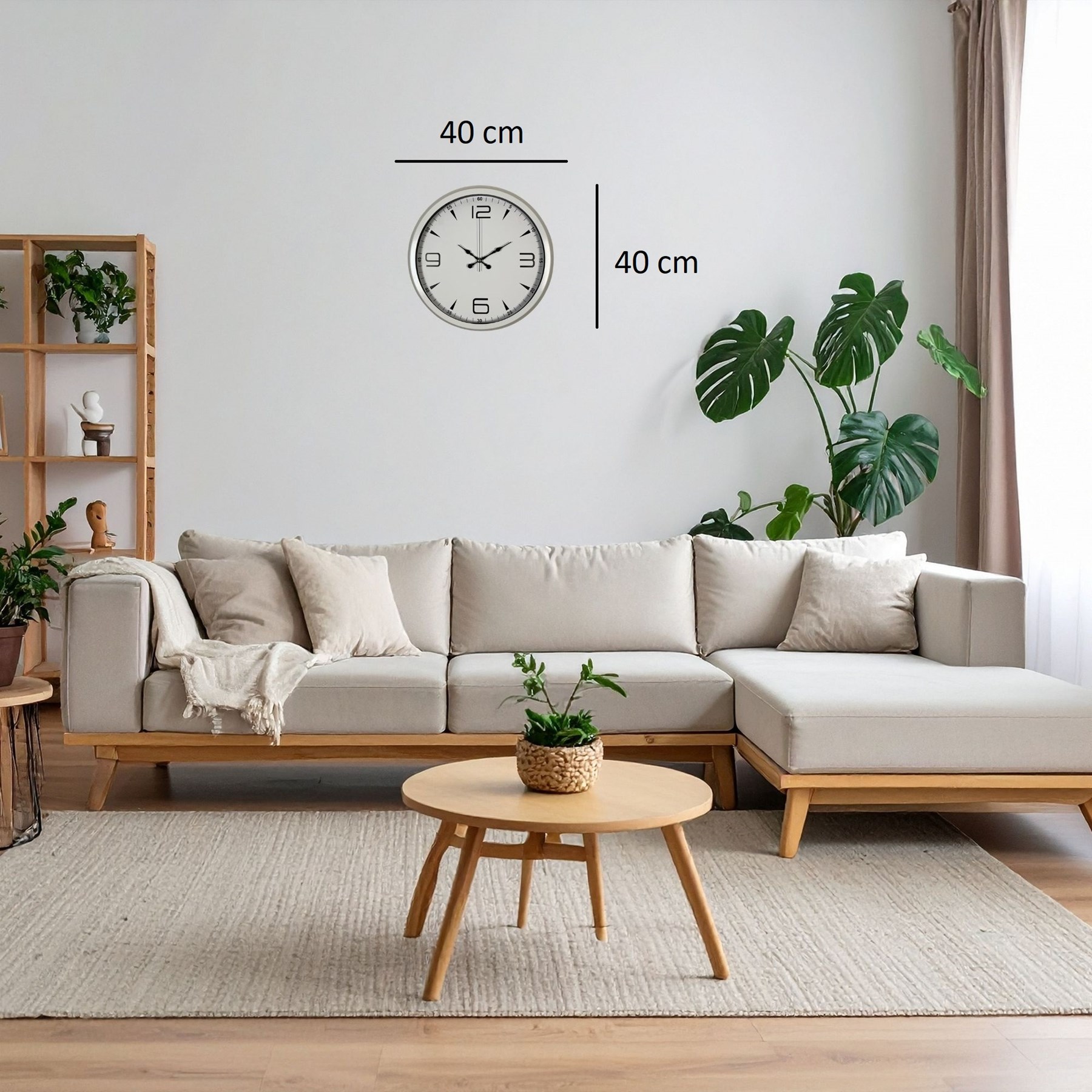White Index 40 Cm Metal Duvar Saati — Platin duvar saatleri san.tic.ltd.şti. — görsel 4