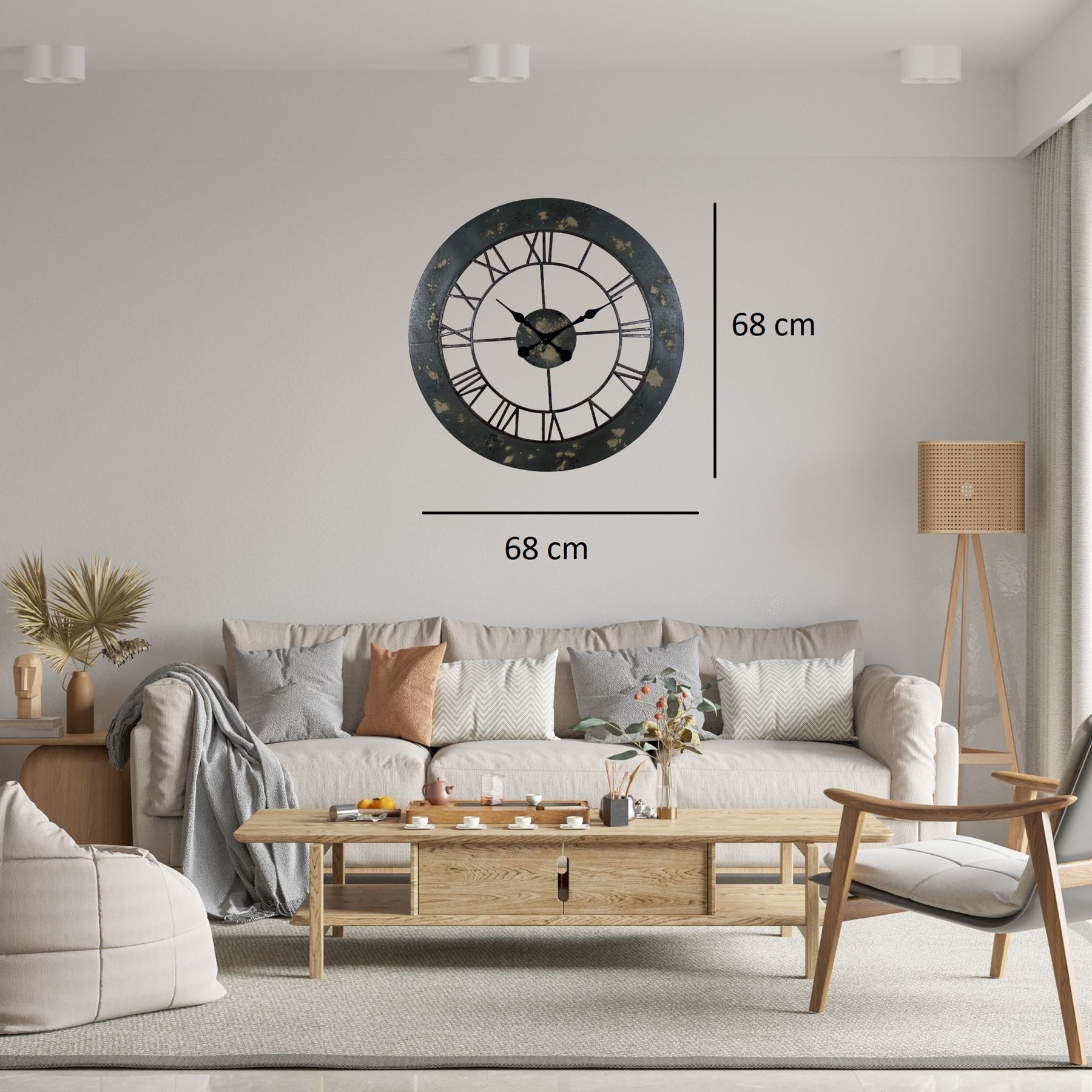 Eskitme Rustic Elegance 68 Cm Duvar Saati — Platin duvar saatleri san.tic.ltd.şti. — görsel 2