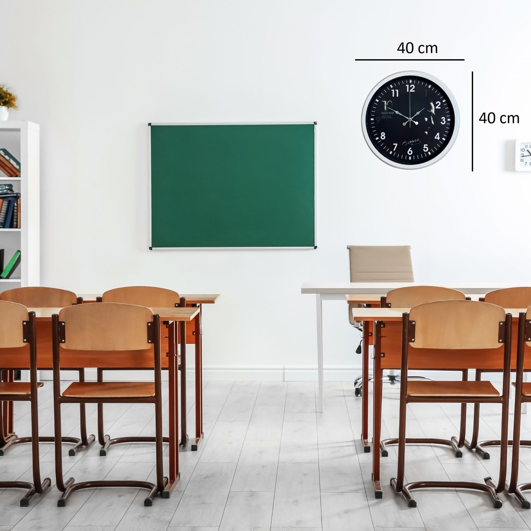 Cumhuriyet Işığı Beyaz Seri 36 Cm Metal Duvar Saati — Platin duvar saatleri san.tic.ltd.şti. — görsel 4