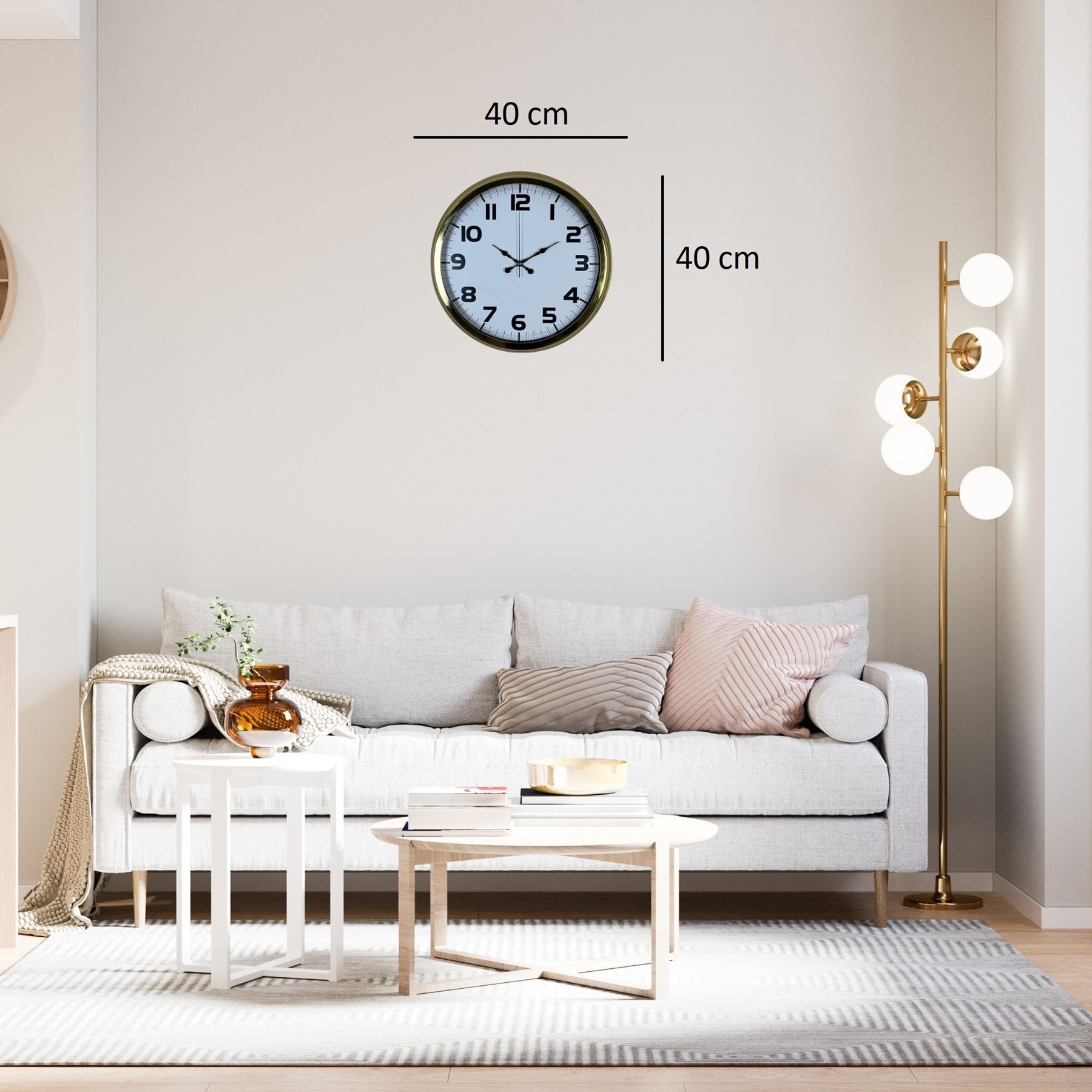 Aurelia Gold 40 Cm Metal Duvar Saati — Platin duvar saatleri san.tic.ltd.şti. — görsel 4