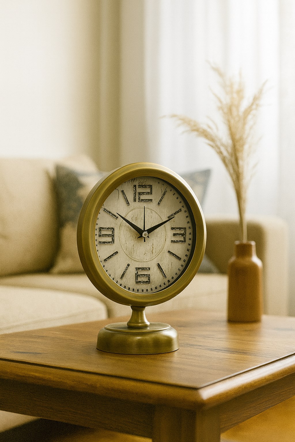 Premium Vintage 25 x 20 Cm Eskitme Metal Masa Saati — Platin duvar saatleri san.tic.ltd.şti. — görsel 2