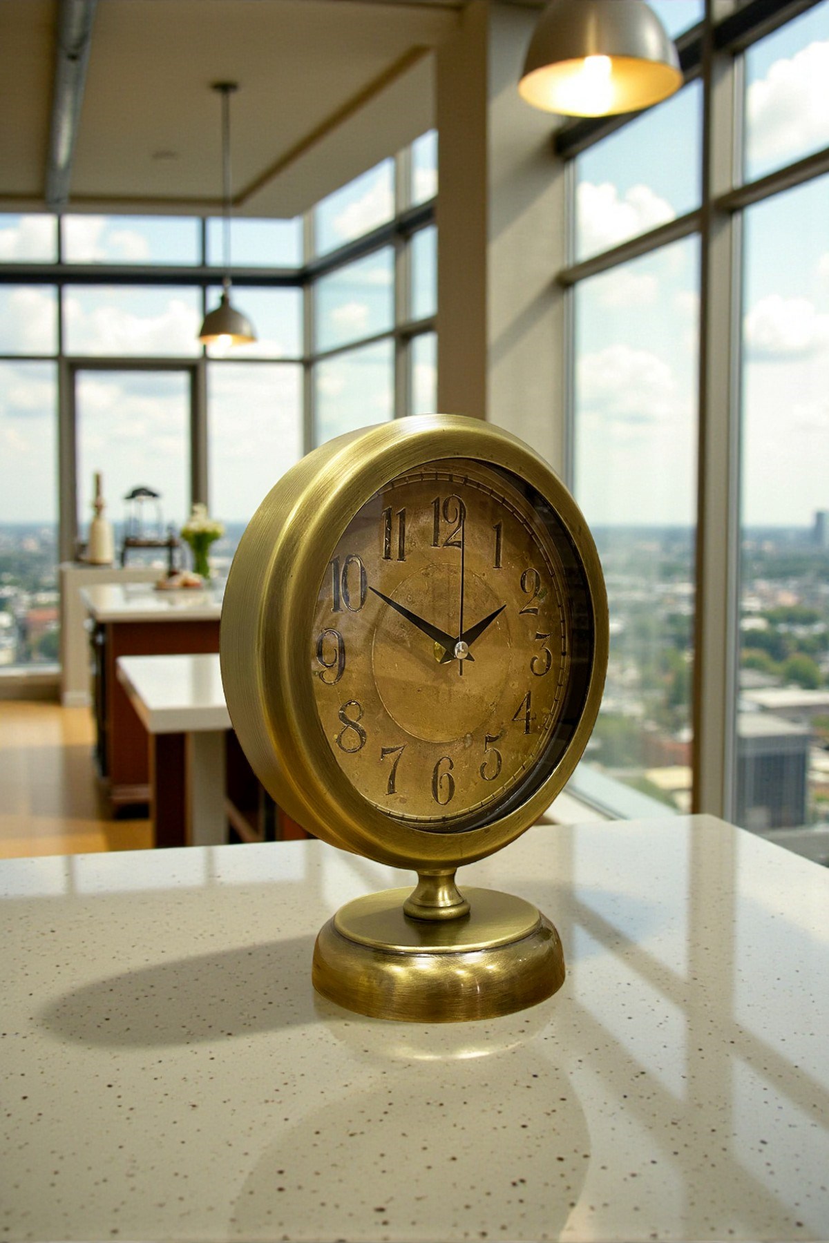 Retro Eskitme 25 x 20 Cm Metal Şık Masa Saati — Platin duvar saatleri san.tic.ltd.şti. — görsel 2