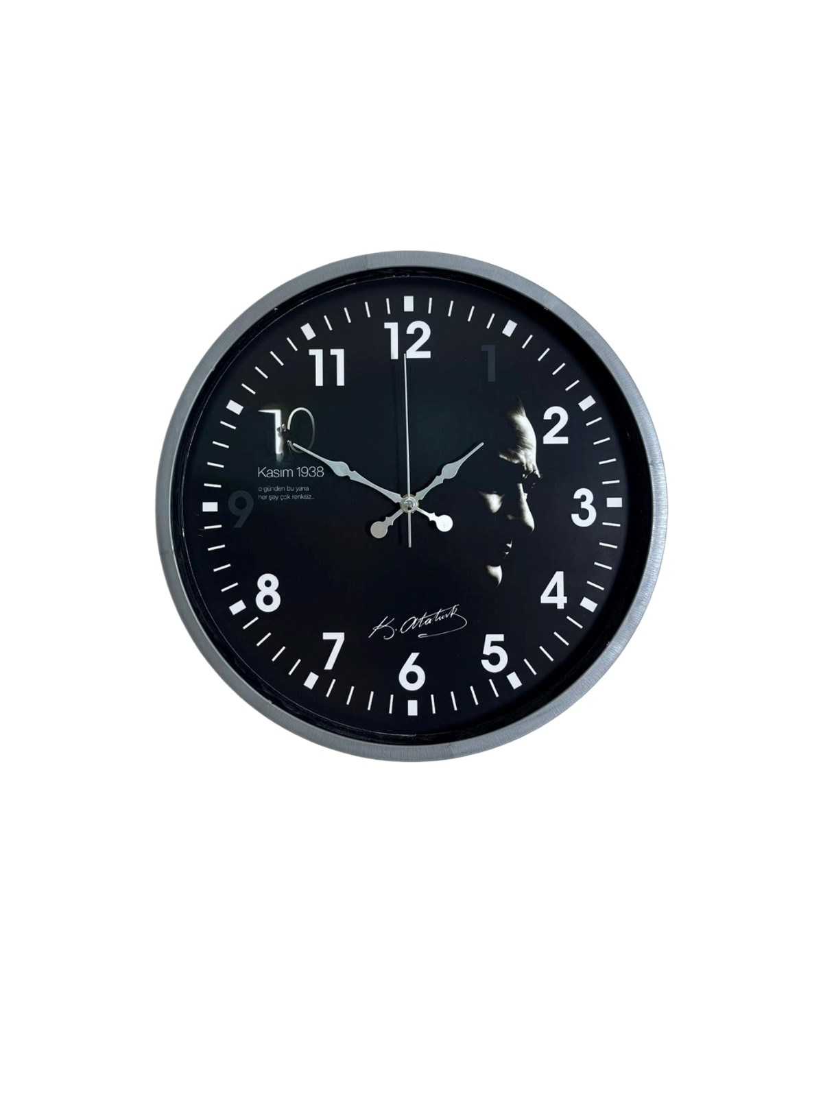 Gri 36 Cm Cumhuriyet Koleksiyonu Atatürk Duvar Saati — Platin duvar saatleri san.tic.ltd.şti. — görsel 3