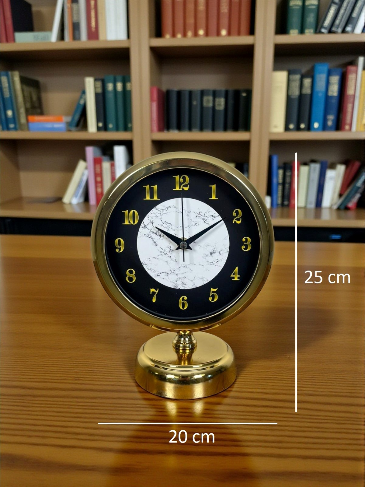 Mermer Işıltısı Gold 25 x 20 Cm Metal Masa Saati — Platin duvar saatleri san.tic.ltd.şti. — görsel 5