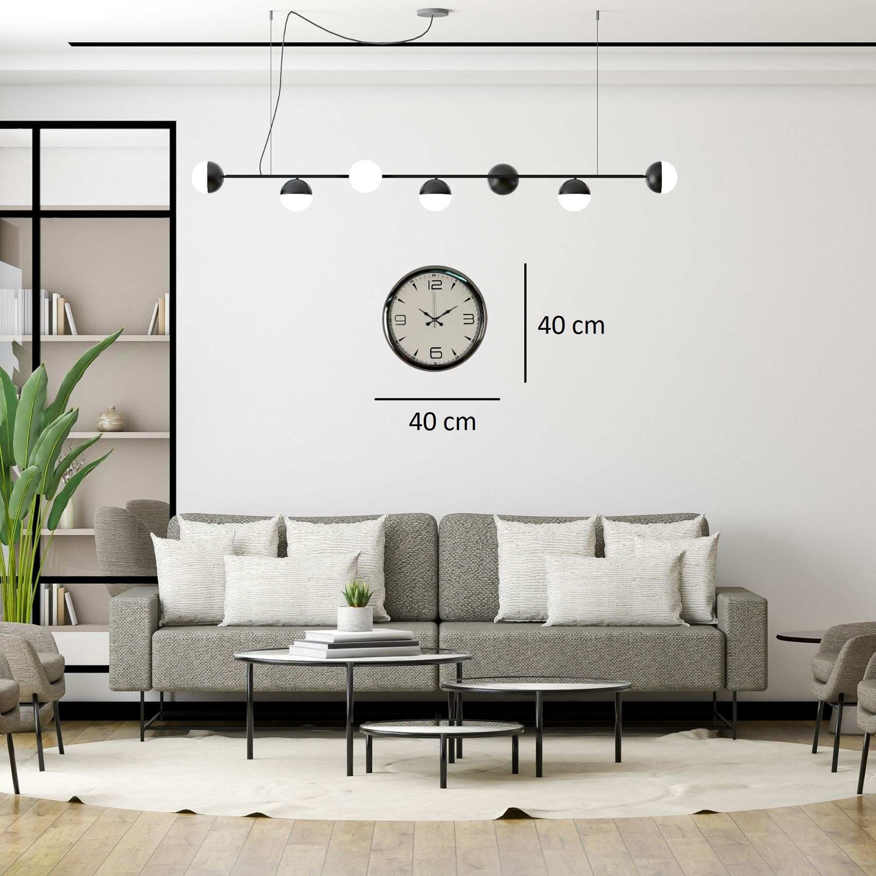 Krom Elegance 40 Cm Metal Duvar Saati — Platin duvar saatleri san.tic.ltd.şti. — görsel 4