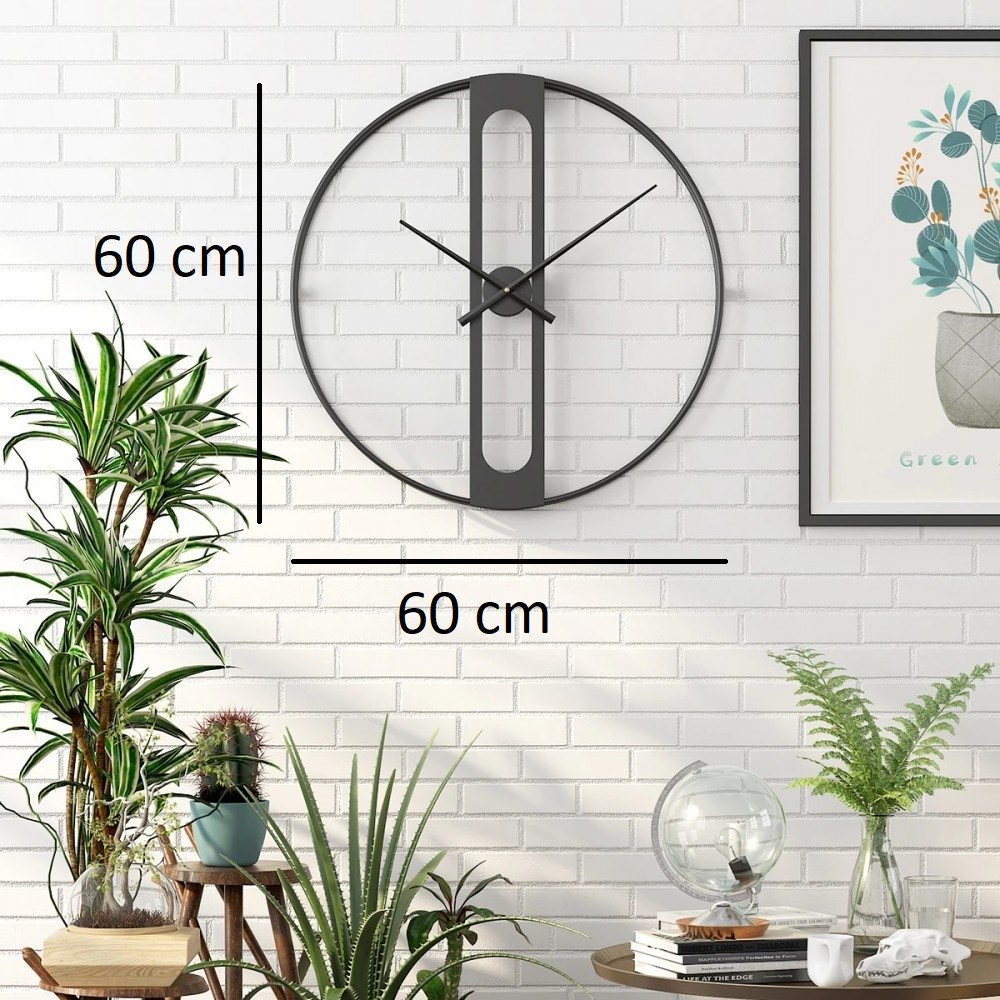 Dekoratif 60 Cm Siyah İskelet Duvar Saati — Platin duvar saatleri san.tic.ltd.şti. — görsel 4